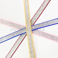 Bande élastique en nylon jacquard colorée YUYONG avec fil argenté et sangle d'épaule pour sacs et chaussures, modèle 600293-1.0