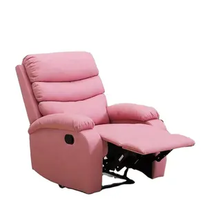 Divano reclinabile per mobili da soggiorno con meccanismo elettrico in pelle rosa economico