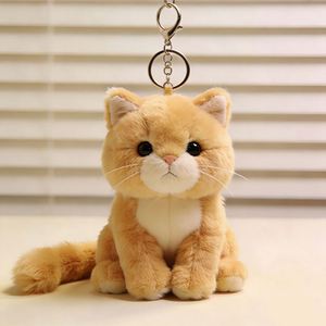 Factory Custom Popular Sell Design Size Cute Ginger Yellow <b>Cat</b> Animal <b>Plush</b> Keychain | PP Cotton Filled Short <b>Plush</b> <b>Cat</b> Pendant - Product Image 1