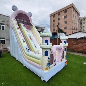 Château gonflable Yuedong Duck Pink Slide Park en PVC pour fêtes en plein air, toboggan aquatique pour tous les âges - Product Image 6