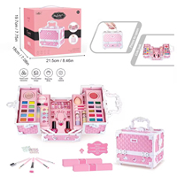 Kit de Maquillaje EPT para Niñas, Set de Maquillaje Real Lavable con Estuche Portátil, Juguete de Belleza Cosmética para Niñas Pequeñas