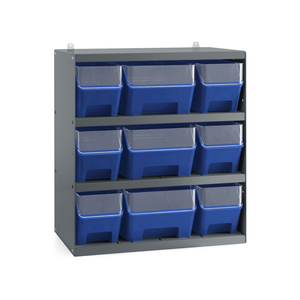 Estantería para 9 contenedores RK Box Air Fami 496x304x546mm gris oscuro con separadores y paneles frontales - Product Image 1