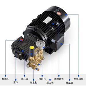 Bomba de Agua a Alta Presión Haojiang, 3 HP, 3500 W, 230 V, Presión Ajustable, Bomba de Pistón para Lavado de Autos Comercial - Product Image 3