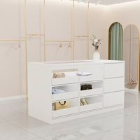Meuble de caisse pour boutique de vêtements, style influenceur, avec îlot de présentation, table de circulation, présentoir, pour ornements et bijoux, en bois et verre, table de bar