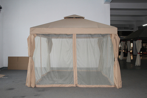 Tente de gazebo à double toit imperméable pour l'extérieur avec poteau en aluminium Moustiquaire Cadre en métal plastique Parties Arbours Pergola Arch - Product Image 4