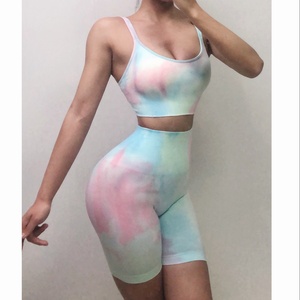 2024 europeo e americano senza cuciture a maglia Tie-Dye vestiti a vita alta <span class=keywords><strong>attillati</strong></span> bellissimo abbigliamento sportivo da Yoga - Product Image 6