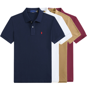 T-Shirt <span class=keywords><strong>Polo</strong></span> da Uomo in Cotone a Maniche Corte, Stile Designer, Vestibilità Ampia, Tinta Unita, Vendita all'Ingrosso - Product Image 1
