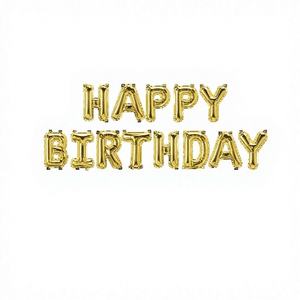 GLOBO Feliz Cumpleaños Dorado 45cm Globos Metálicos para Fiesta Modelo Grueso 50064 Amor Día de la Madre Graduación Año Nuevo Chino China - Product Image 1