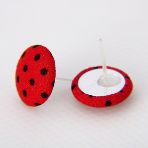 Heart-Shaped Stud Earrings Set Round Polka Dot Checkered Pattern Zinc Alloy For Women <b>Gift</b> Fashion Jewelry AE0008 - Product Image 4