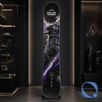 Snowboard tout-terrain bidirectionnel pour adultes avec graphismes floraux post-apocalyptiques et noyau en bois de peuplier
