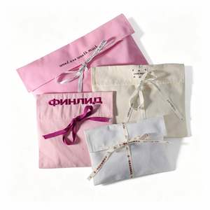 Sac enveloppe en toile de coton biologique durable et écologique avec logo personnalisé brodé, avec pochette anti-poussière pour bijoux et promotion de cadeaux - Product Image 5
