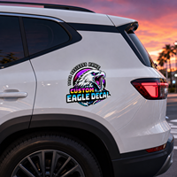 Autocollant vinyle XGS DECAL personnalisé Aigle Néon Esport découpé à la forme, auto-adhésif, étanche, résistant aux UV, garantie 6 mois, pour porte