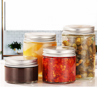 Stoples Kaca Bening 380ml dengan Tutup Logam untuk Pengalengan Selai, Kue Kering, Salad, Permen, dan Penyimpanan
