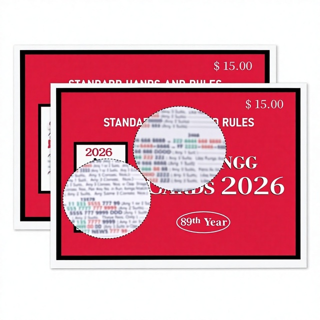 Kemasvar American Mahjong Score 2026 Large Print Reference Cards Standard Hands Easy-to-Read Rule Guide Players 4-Pack