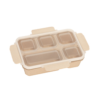 Boîte à lunch réutilisable MKW anti-fuite en PP+silicone avec compartiments pour la préparation des repas et le stockage des aliments, capacité de 0,8 à 1,5 L