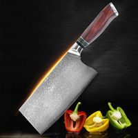 Couteau de chef de cuisine en acier damas fait à la main de 7 pouces de style chinois avec tranchant de rasoir pour un usage professionnel