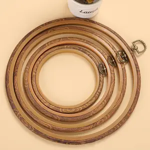 Cerchi da ricamo anello punto croce cerchi antiscivolo Set cornice da esposizione in legno imitato kit da ricamo incrociato