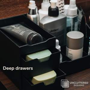 Tocador grande para hombre, cajones, Colonia, desodorante, Barba, loción <span class=keywords><strong>de</strong></span> afeitar, Perfume, cuidado <span class=keywords><strong>de</strong></span> la piel, perfecto Baño, Dormitorio, organizador <span class=keywords><strong>de</strong></span> almacenamiento - Product Image 4