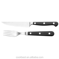 Haute qualité 6 pièces en acier inoxydable Laguiole pliant couteau à Steak ensemble élégant métal Design PP poignée Chefs alimentaire acheteurs commerciaux