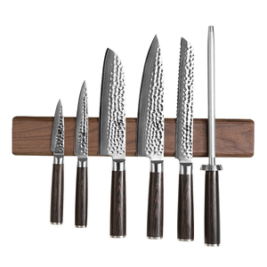 Porte-couteaux <span class=keywords><strong>mural</strong></span> en bois de noyer naturel avec <span class=keywords><strong>aimant</strong></span> puissant - Product Image 3