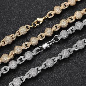 Luxury 18K Gold <b>Bead</b> Chain <b>Bracelet</b> with Full Diamond Round <b>Bead</b> Iced Out Design for <b>Men</b> Women Fine Jewelry <b>Bracelets</b> Bangles - Product Image 2