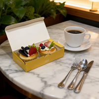 Boîte en carton personnalisée imprimée, écologique, à paroi simple, pour tarte aux œufs, avec fenêtre, pliable, emballage de pâtisserie, taille personnalisée