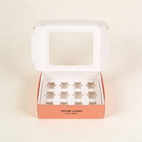 Boîte d'emballage alimentaire la plus vendue pour cupcakes, finition mate personnalisée, pour brownies et donuts, avec insert, boîte à desserts de boulangerie
