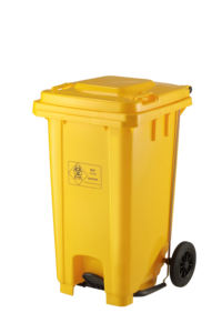 耐久性のあるHDPE 240Lhospitalゴミ箱中型ゴミ箱100L医療容器黄色のゴミ箱 - Product Image 5