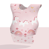 Bavoirs bébé jetables doux et antibactériens, personnalisés, imperméables, en sachet OPP, service OEM d'usine chinoise, coton uni mélangé, lot de 10 pour l'alimentation