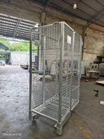 Chariot à cage roulante robuste, capacité de charge 1000 kg |   Conteneur de stockage logistique pliable et chariot de sécurité roulant ISO9001