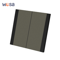 Interruptores y Enchufes de Pared WESA Ultrafinos con Botón Pulsador EU 1/2/3 Vías, Enchufe de Alimentación de 1 Vía, Combinación Libre, Diseño Moderno de Lujo
