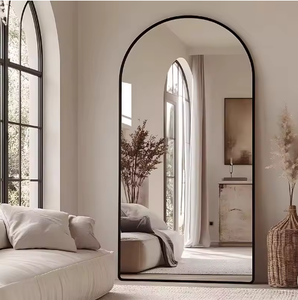 <span class=keywords><strong>Miroir</strong></span> sur Pied Arqué Pleine Longueur avec Cadre Épais, en Alliage, Design Minimaliste, pour la Décoration Intérieure - Product Image 1