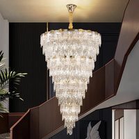 Lustre en cristal de luxe sur mesure, pour salon à haut plafond, villa, club-house, salle de banquet, luminaires personnalisés