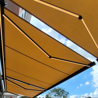 Hanrui extérieur personnalisé motorisé fenêtre pleine porte soleil métal aluminium polycarbonate pliable auvent auvent