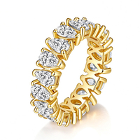 Bague d'éternité personnalisée en moissanite et argent sterling 925 plaqué or, vente en gros d'usine, alliance de mariage pour femme, fabricant