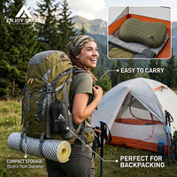 Oreiller de camping gonflable vert olive, ultraléger, pour le voyage, la randonnée, le lit et les coussins de siège