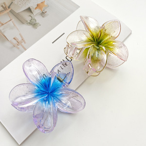 Colección <span class=keywords><strong>de</strong></span> verano 8cm transparente colorido plástico garra horquillas Bauhinia tiburón <span class=keywords><strong>Cola</strong></span> <span class=keywords><strong>de</strong></span> <span class=keywords><strong>Caballo</strong></span> agarrar flores artificiales cabello - Product Image 4