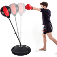 Promotion Sac de frappe sur pied réglable en hauteur pour enfants et adultes, pour fitness et soulagement du stress, avec balle de vitesse et fonction réflexe