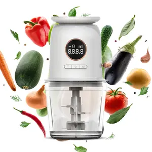 2024 New Design BPA-Free Electric Vegetable Chopper Cordless Operation Meat Chopper 600ml Glass Bowl Weighing Smoothie Blender