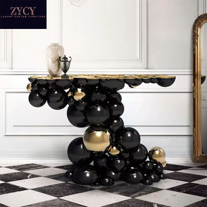 <span class=keywords><strong>Mesa</strong></span> Consola de Acero Inoxidable Artística Moderna de Lujo con Forma de Burbuja Tallada en Espuma, Acepta OEM ODM, Compra Personalizada, Muebles de Diseño - Product Image 2