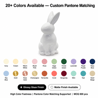 Figurine de lapin mobile en céramique blanche minimaliste HYD pour la décoration de la maison, du bureau et comme cadeau pour enfants