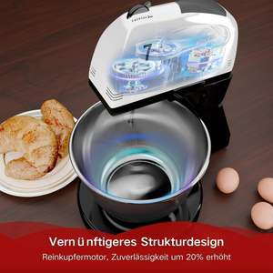 Nouveau style de fouets à gâteau, batteur à pâte de table portatif, mixeur électrique 7 vitesses, batteur à œufs, pétrin en acier inoxydable, grande capacité - Product Image 6