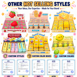 ของเล่นบล็อกถั่วลิสง ของเล่นแอปเปิ้ลเคลือบแว็กซ์ ลูกบอลจัมโบ้ คัพเค้ก พุดดิ้ง สควิชชี่ ฟลานแบบต่างๆ ชุดของเล่นสควิชชี่กรุบกรอบพร้อมของเล่นกรุบกรอบ - Product Image 2
