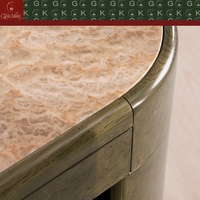 Table d'entrée en marbre veiné vert foncé GOLDKING, meuble console artistique, conçu sur mesure pour la décoration de hall d'entrée de luxe