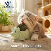 Jouet pour chat en forme d'ormeau à la menthe verte, base amovible, coque à picots, balle à lécher à la menthe compressée 50g