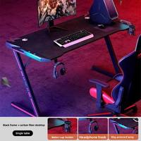Bureau de jeu RGB moderne noir sur mesure pour le bureau à domicile, table d'ordinateur personnalisée, table de jeu personnalisée, vente en gros OEM
