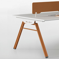 Poste de travail de bureau moderne pour 2 personnes avec cloison et armoire latérale pour espace de bureau commercial