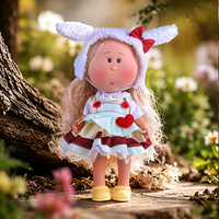 Poupée patate en tricot mignonne de 24 cm, 3 styles, tenues, cheveux blonds longs, poupée en vinyle à habiller, boîte cadeau personnalisée pour anniversaire, décoration ou cadeau