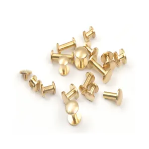 Machine Screw Truss Head Binding Post Slotted Male Female Rivet Nail Buckles With Screws Brass Chicago Screws