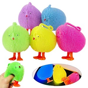 Creative <b>LED</b> Flashing Cute Chickens Toy Puffer Vent <b>Ball</b> Squeeze Anxiety Relieve Kids Toy Children Gifts - Product Image 2